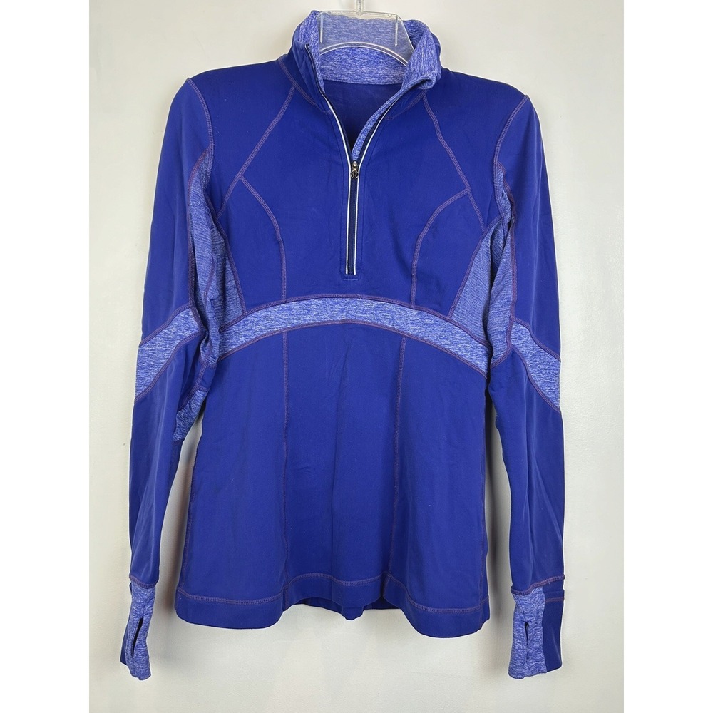 Lululemon Run Distance Pullover Womens 6 Activewear Shirt Purple Athleisure Read